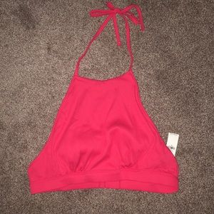 NWT Rib-Knit Halter Bikini Top